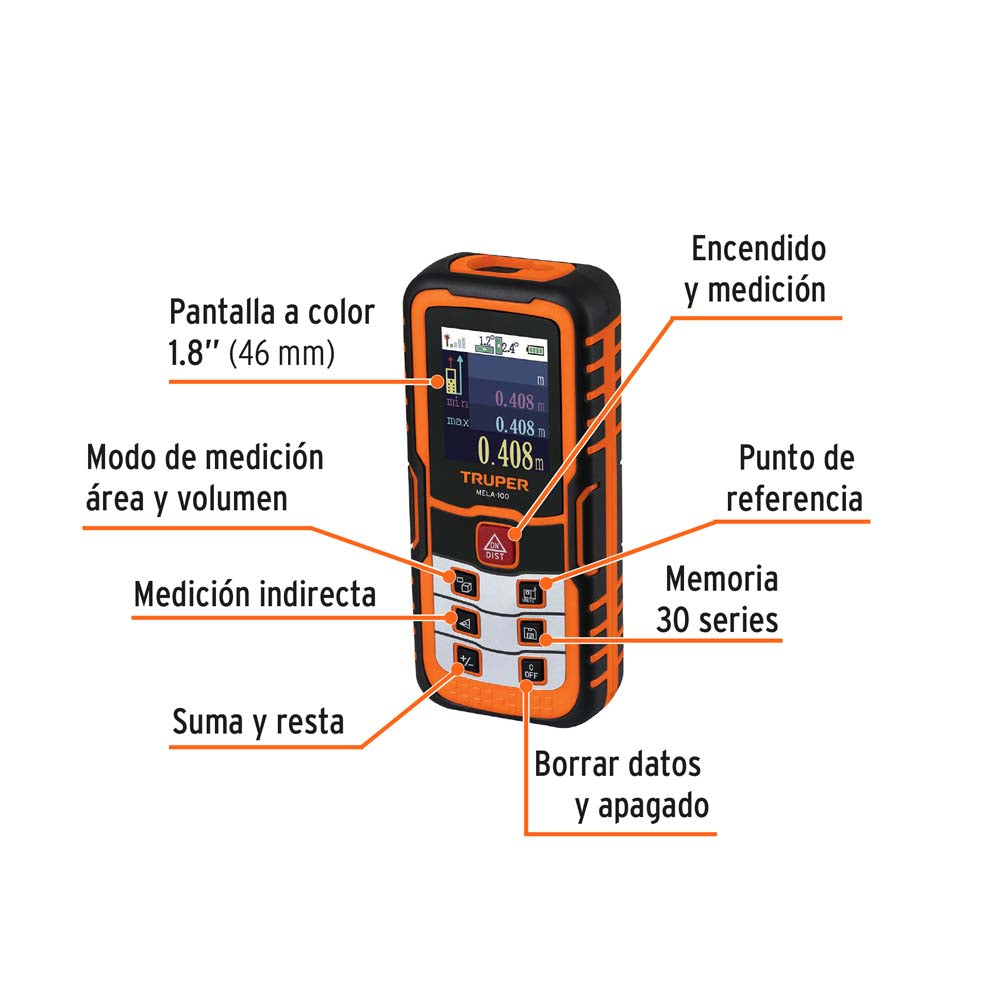 MEDIDOR LASER DE DISTANCIA 100MTS MCA TRUPER