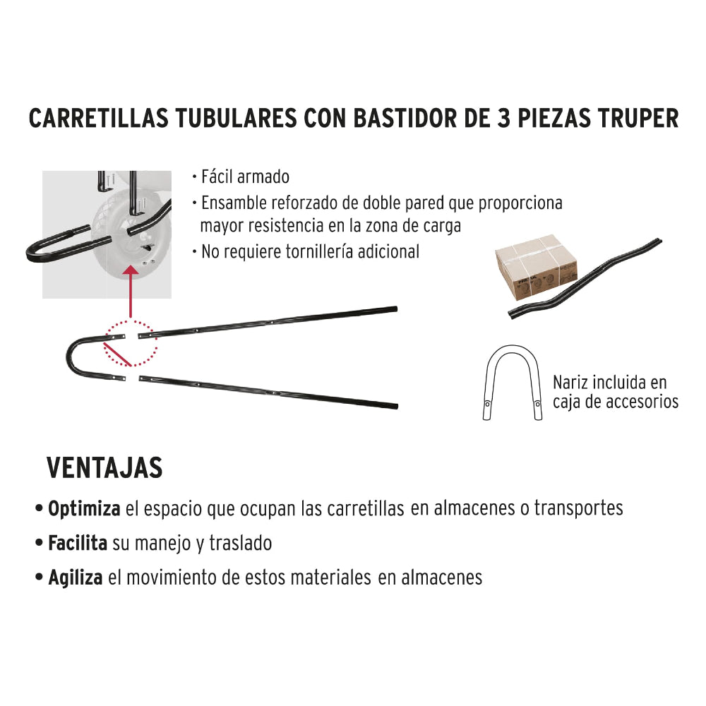 CARRETILLA 5 FT3 LLANTA IMPONCHABLE MCA TRUPER CONSTRUCCION