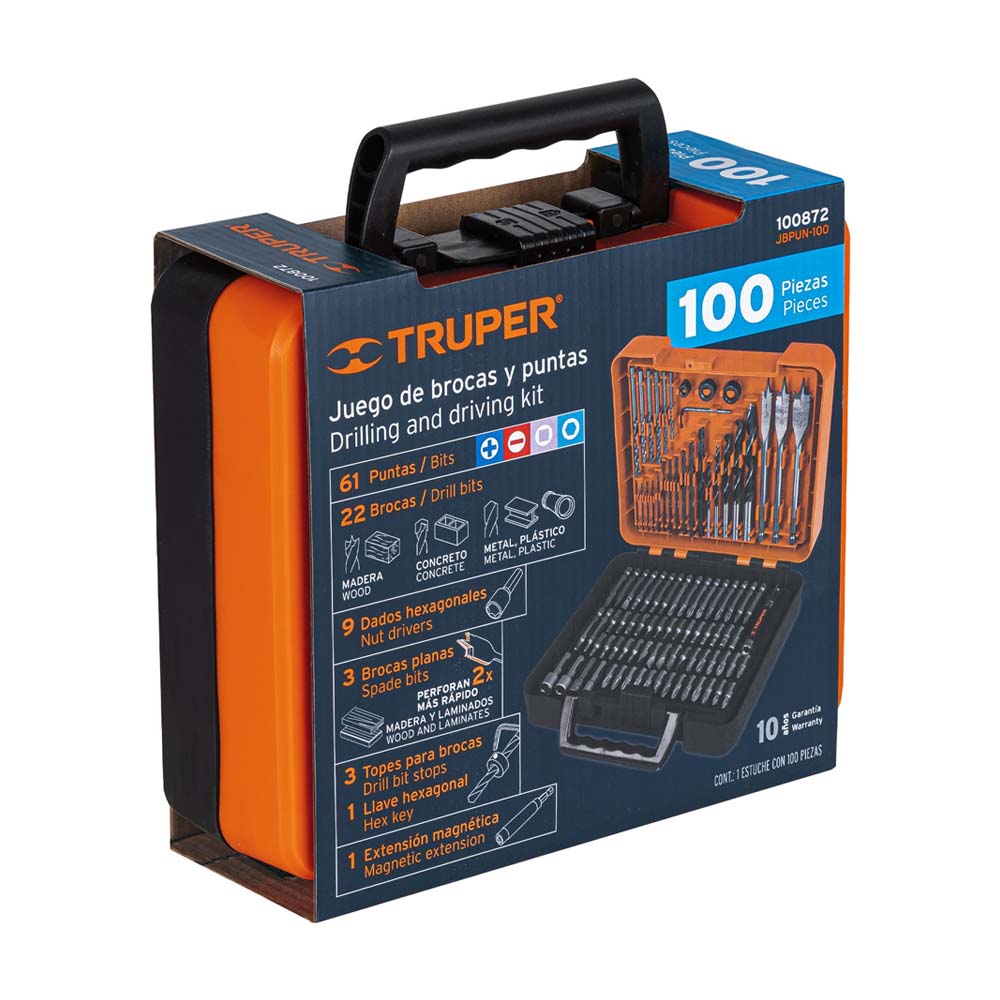 JGO DE BROCAS Y PUNTAS 100PZA JBPUN-100 MCA TRUPER