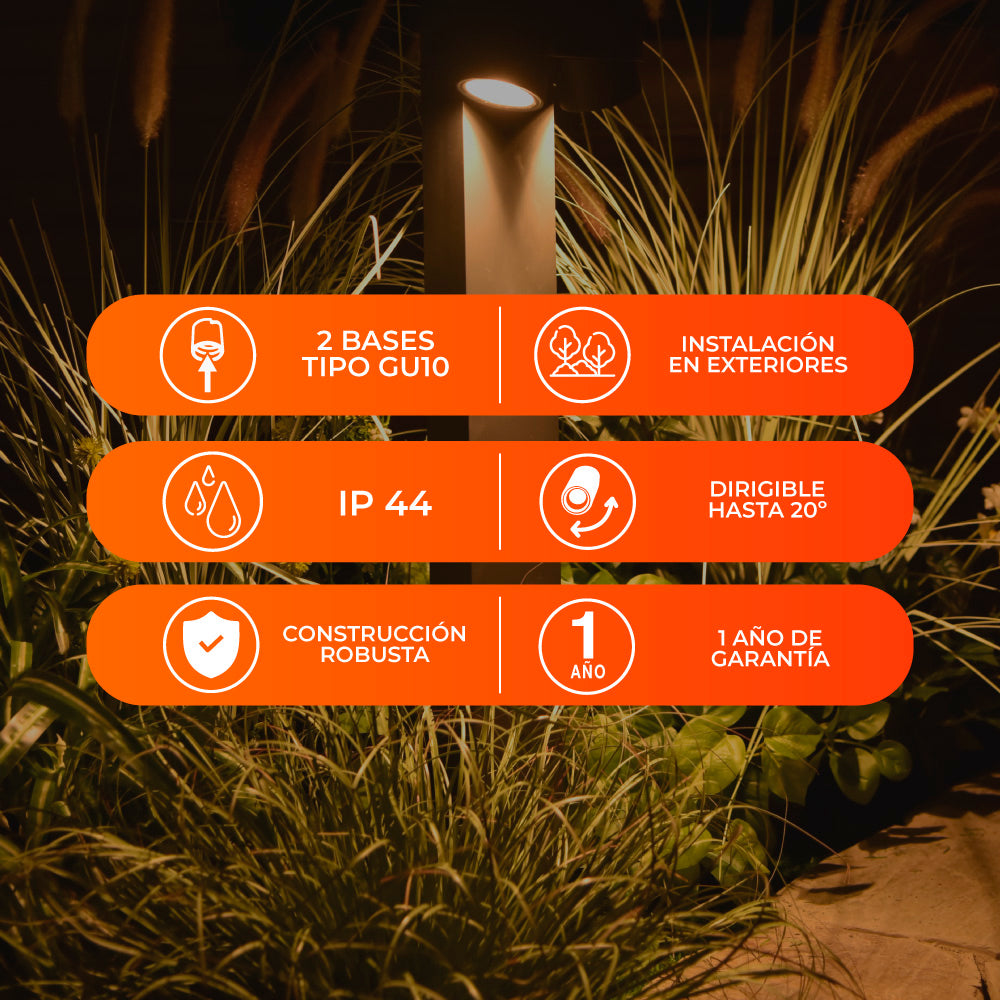 LUMINARIO EXTS/LAMP GU10 100V-240V NEGRO