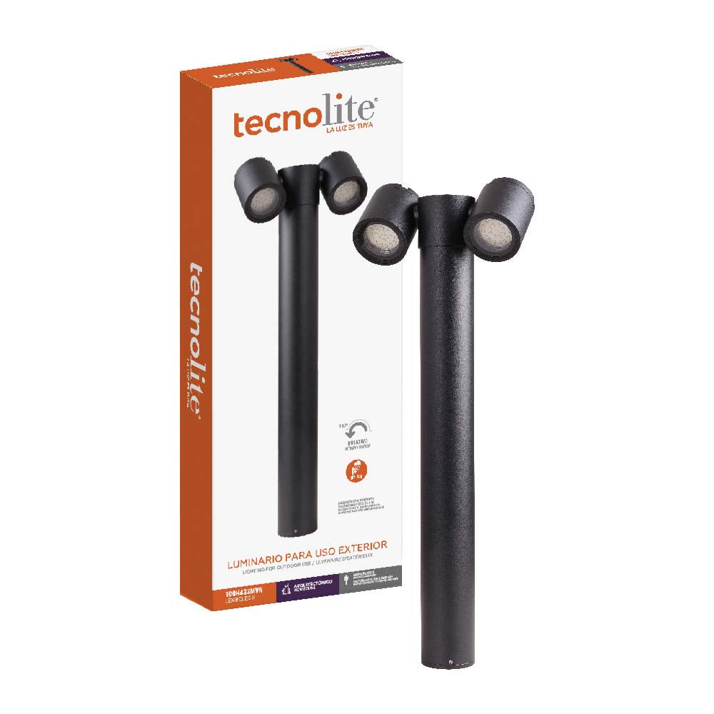 LUMINARIO EXT MINIPOSTE S/L 100-240V GU10 NEGRO