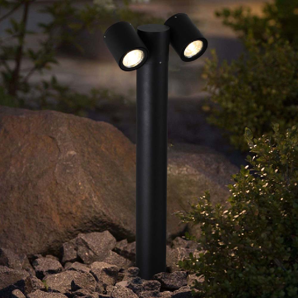 LUMINARIO EXT MINIPOSTE S/L 100-240V GU10 NEGRO