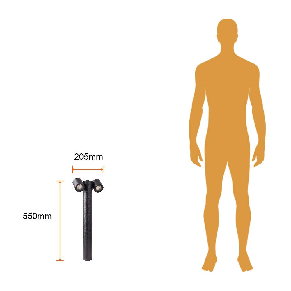 LUMINARIO EXT MINIPOSTE S/L 100-240V GU10 NEGRO