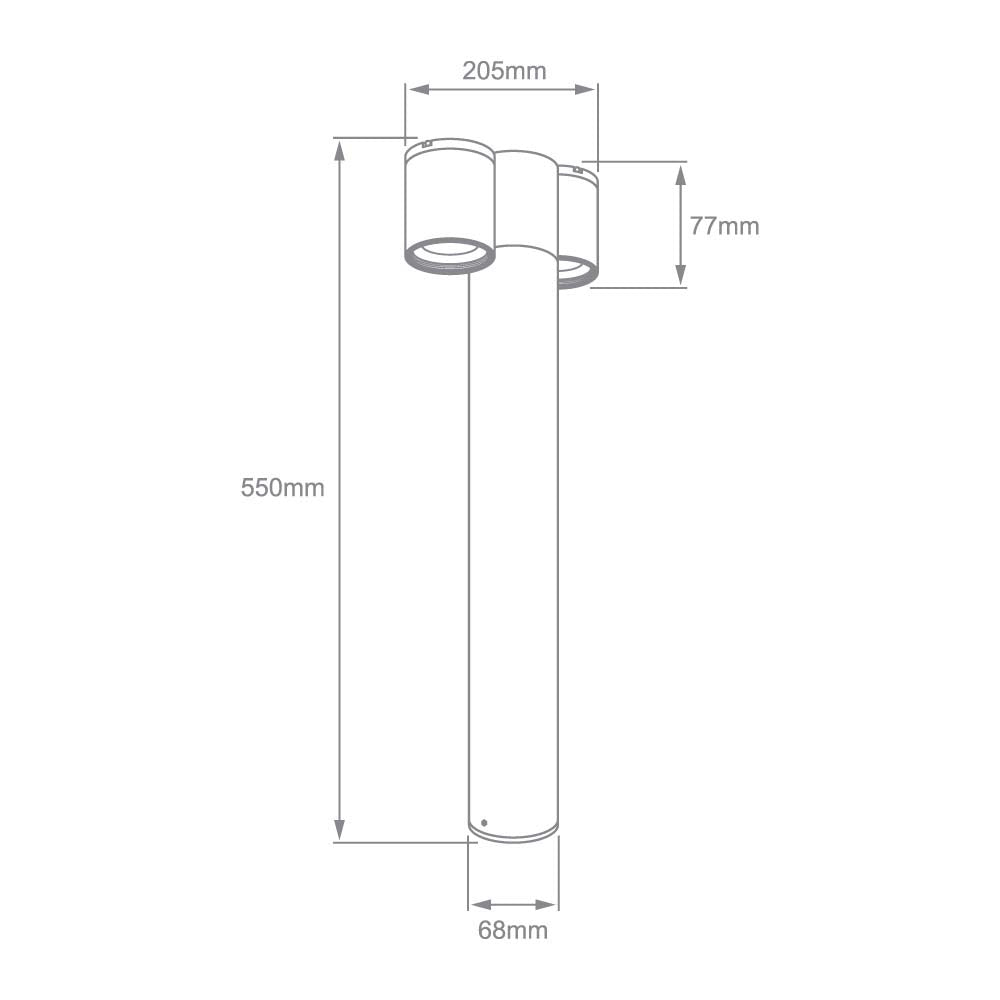 LUMINARIO EXT MINIPOSTE S/L 100-240V GU10 NEGRO