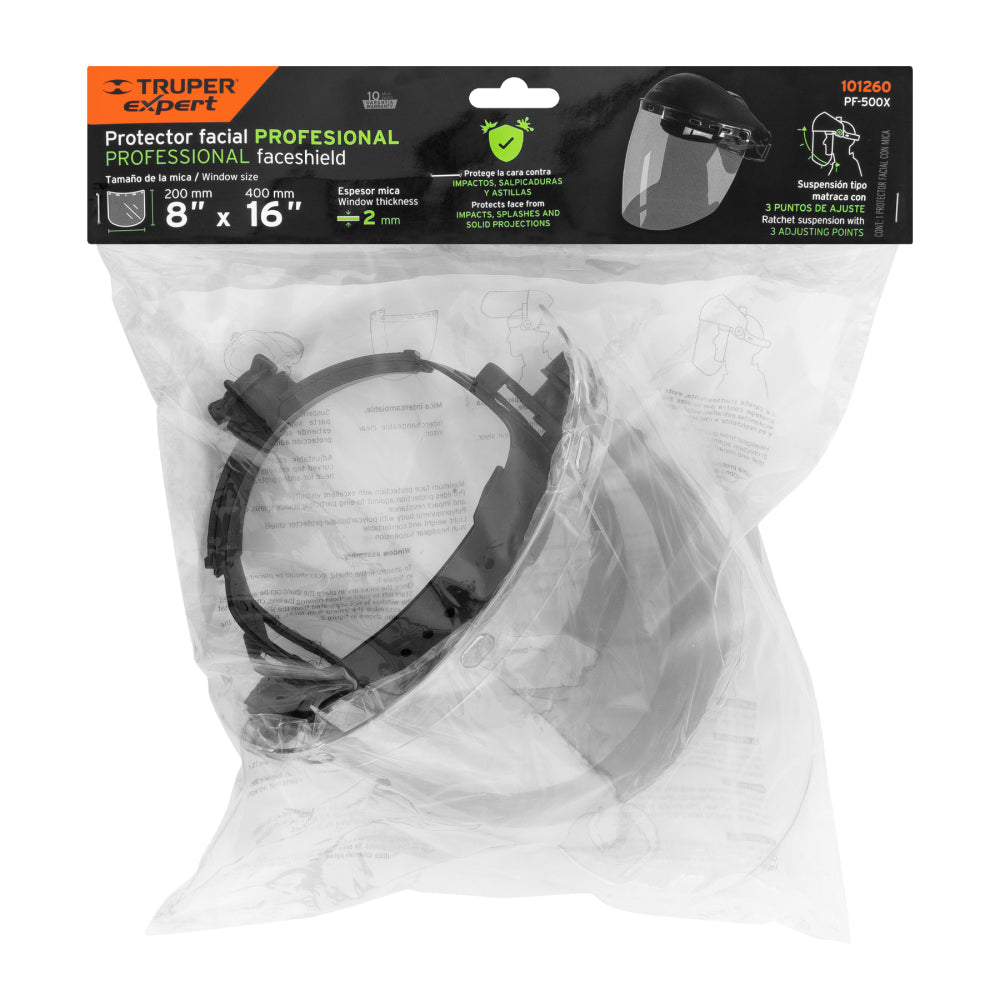 PROTECTOR FACIAL 8" X 16 " TRUPER EXPERT ***HAE2025***