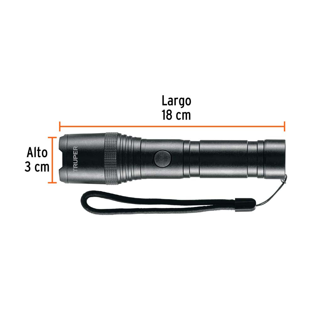 LINTERNA DE ALUMINIO 1 LED 420 LM RECARGABLE TRUPER