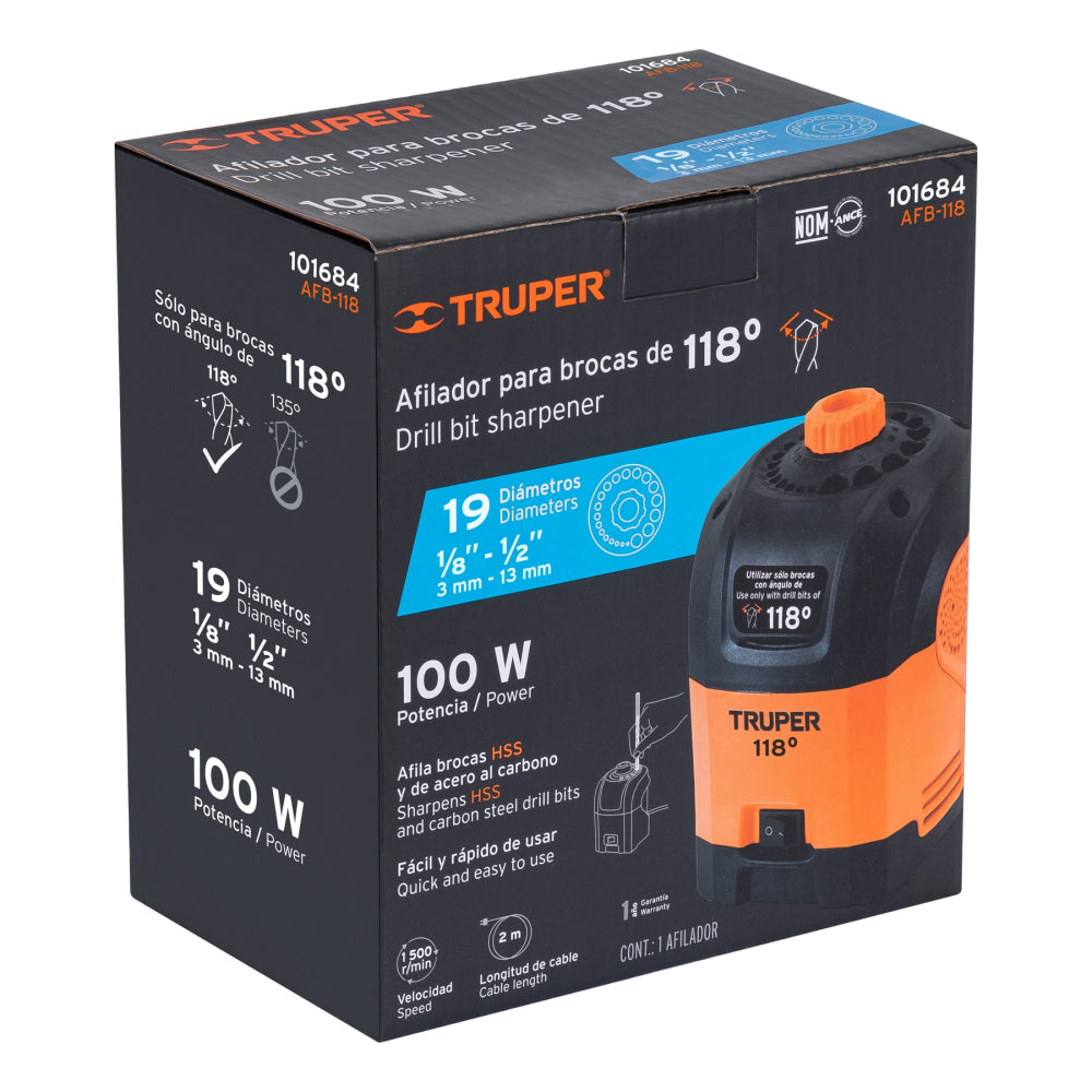 AFILADOR ELECTRICO PARA BROCAS CON PUNTA 118 TRUPER