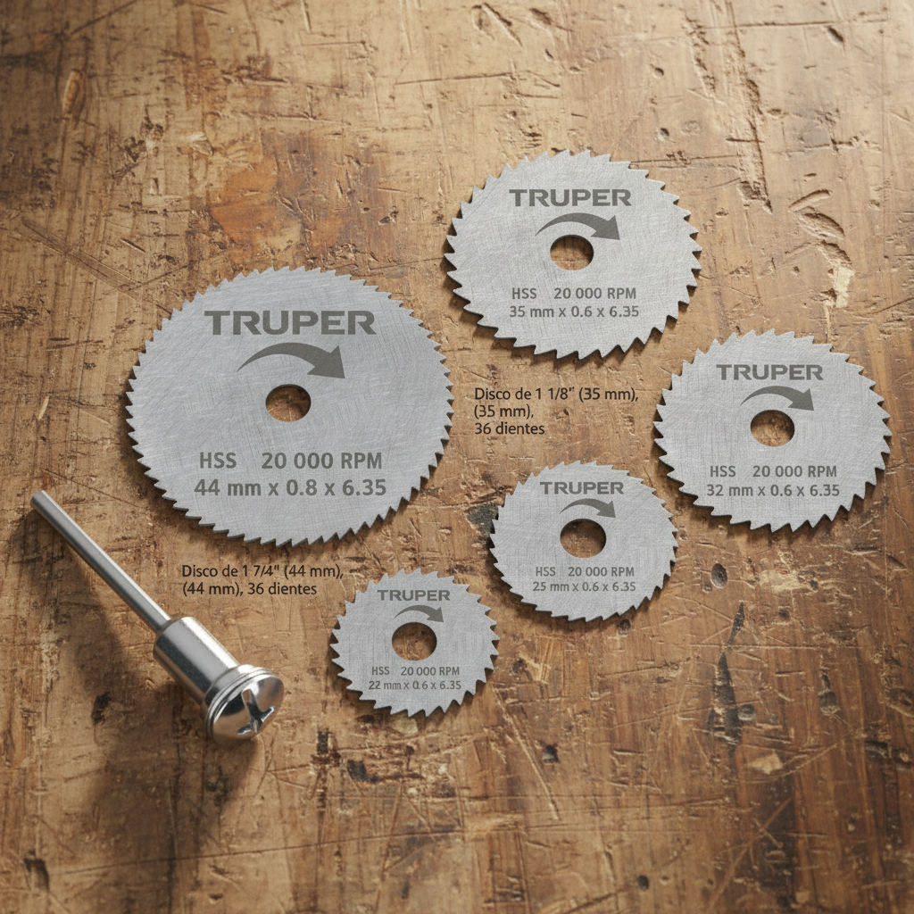 JGO. DE 5 MINI DISCOS P/ SIERRAS MOTOTOOL MCA TRUPER