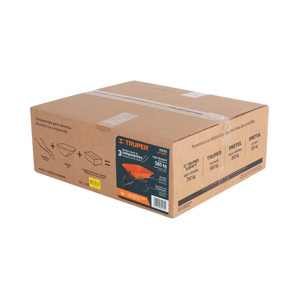 CARRETILLA 4.5 FT3 LLANTA IMPONCHABLE MCA TRUPER CONSTRUCCION