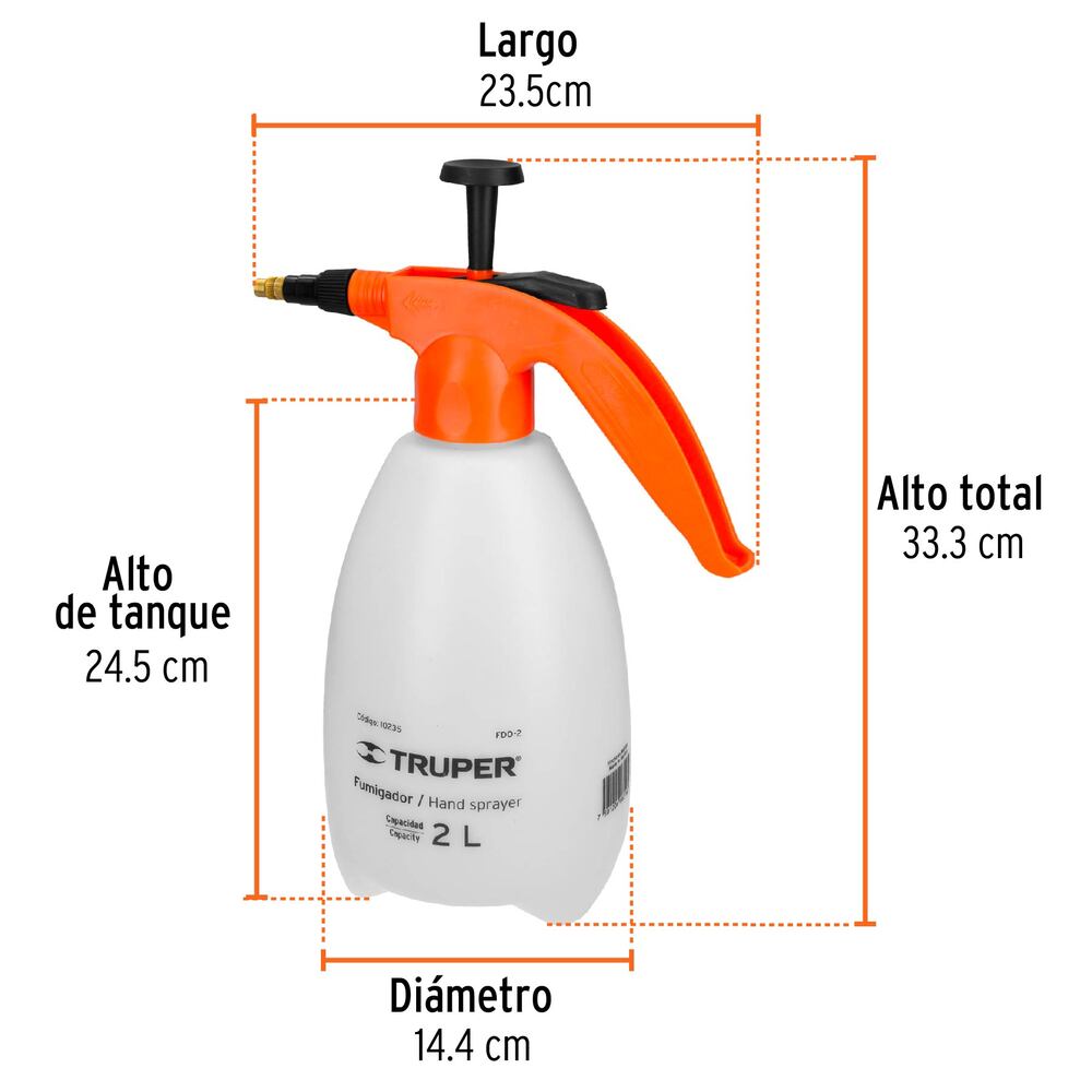 FUMIGADOR DOMESTICO 2 LTS MCA TRUPER