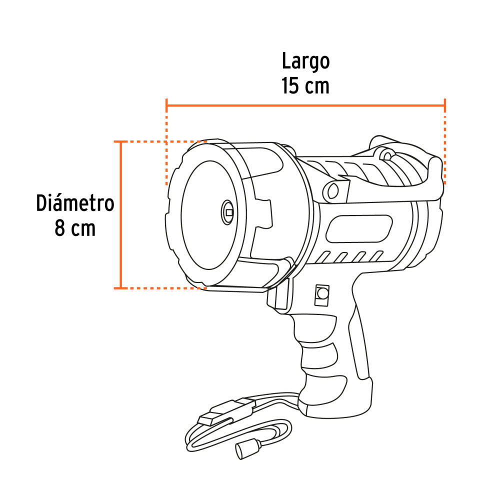 LAMPARA DE LED 900 LM RECARGABLE ALTA POTENCIA TRUPER