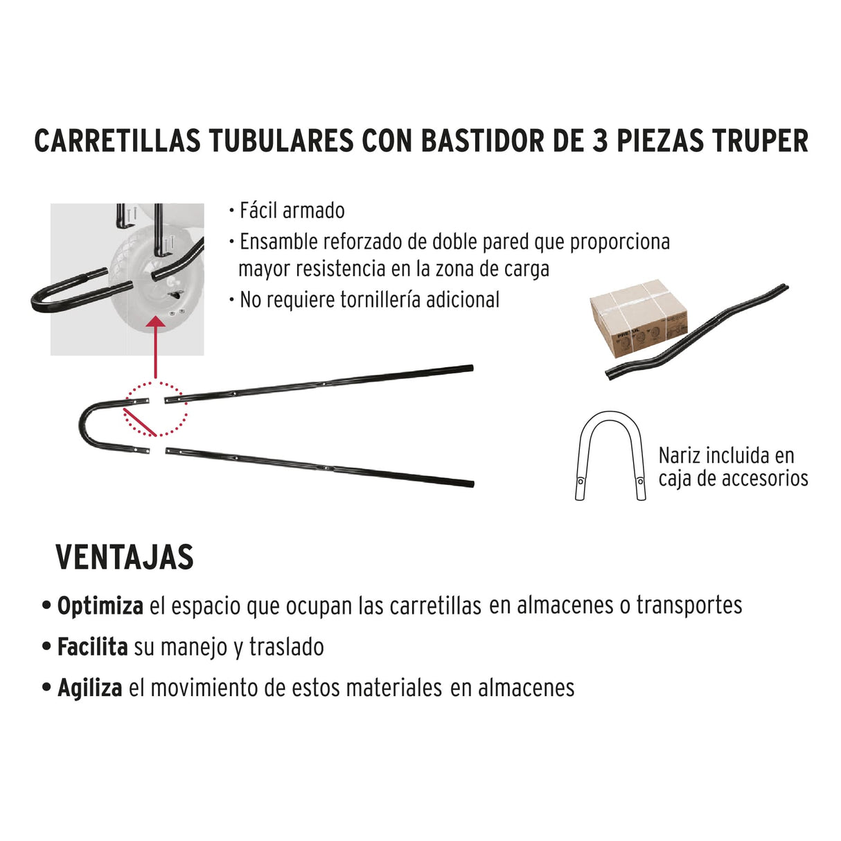 CARRETILLA 5.5 FT3 LLANTA IMPONCHABLE MCA TRUPER CONSTRUCCION