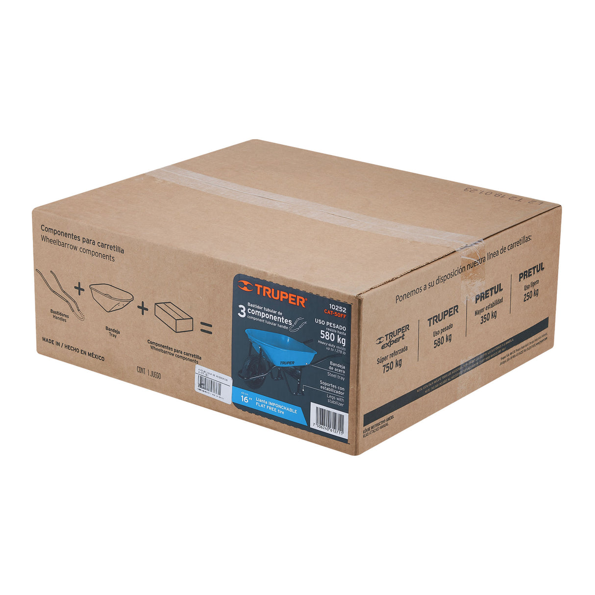 CARRETILLA 5.5 FT3 LLANTA IMPONCHABLE MCA TRUPER CONSTRUCCION