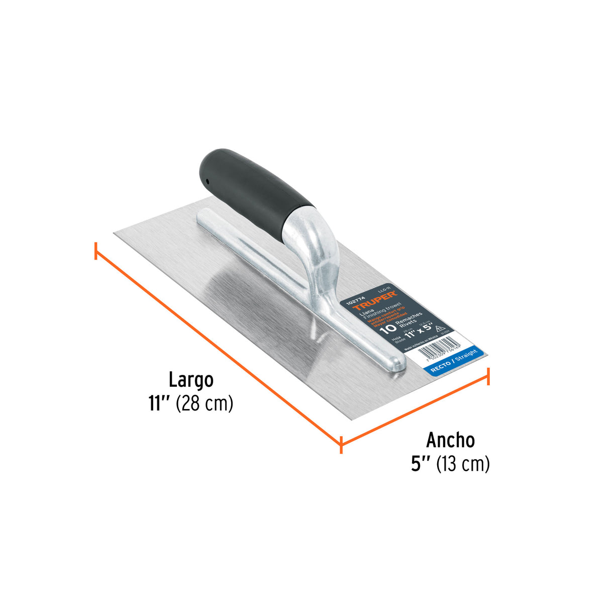 LLANA CANTO RECTO 11" 10 REMACHES MANGO COMFORT GRIP LLG-11