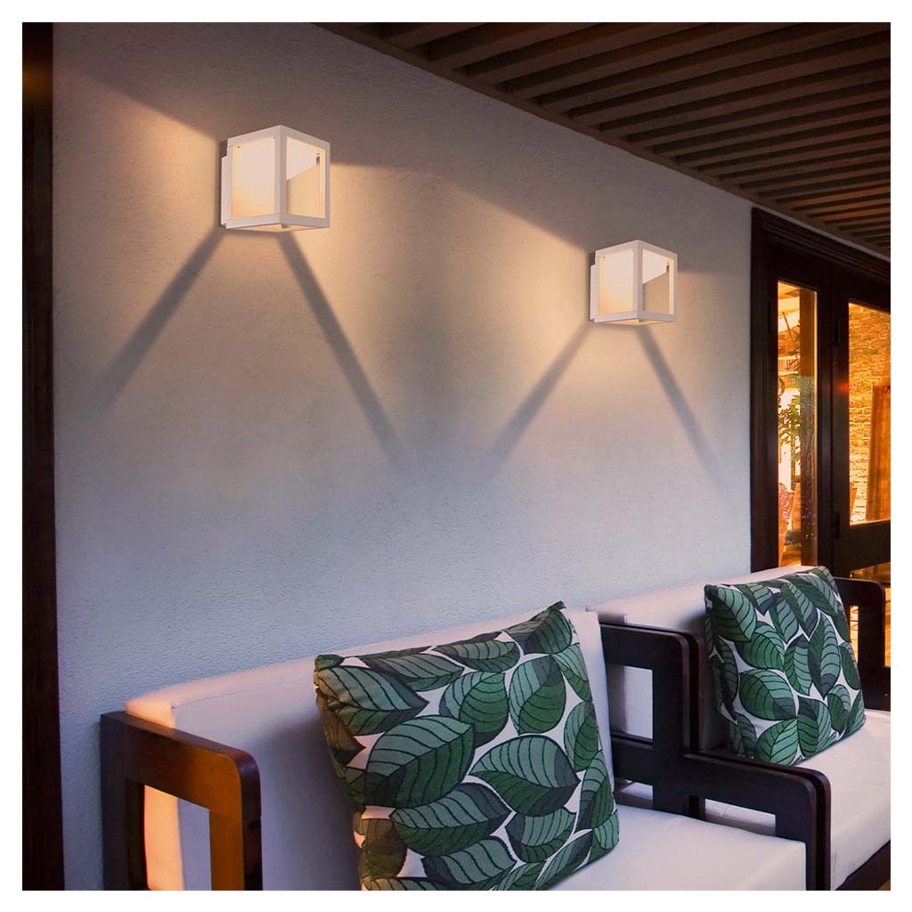 LUM LED CUADRO P/MURO 12W 100-240V IP54 3000K BLANCO ***HAE2025***