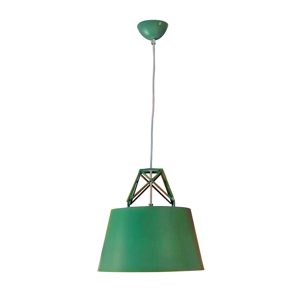 LUMINARIA METEOR TIPO CONO 30CM VERDE C/BASE REJILLA LOVI *** EXHIBIDO ***