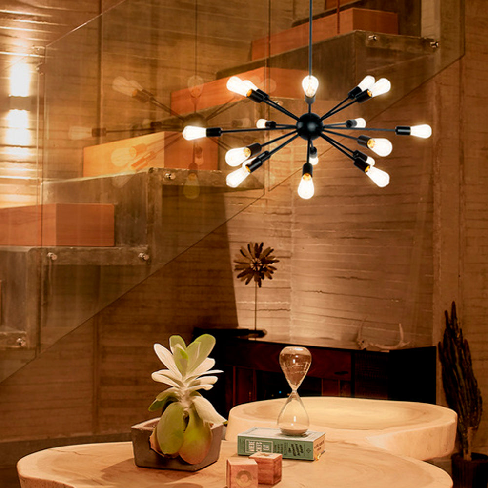 COLGANTE METÁLICO TECNOLITE CELAENO II 1.35M DE ALTURA CON 18 BASES E27 NO INCLUYE FOCOS