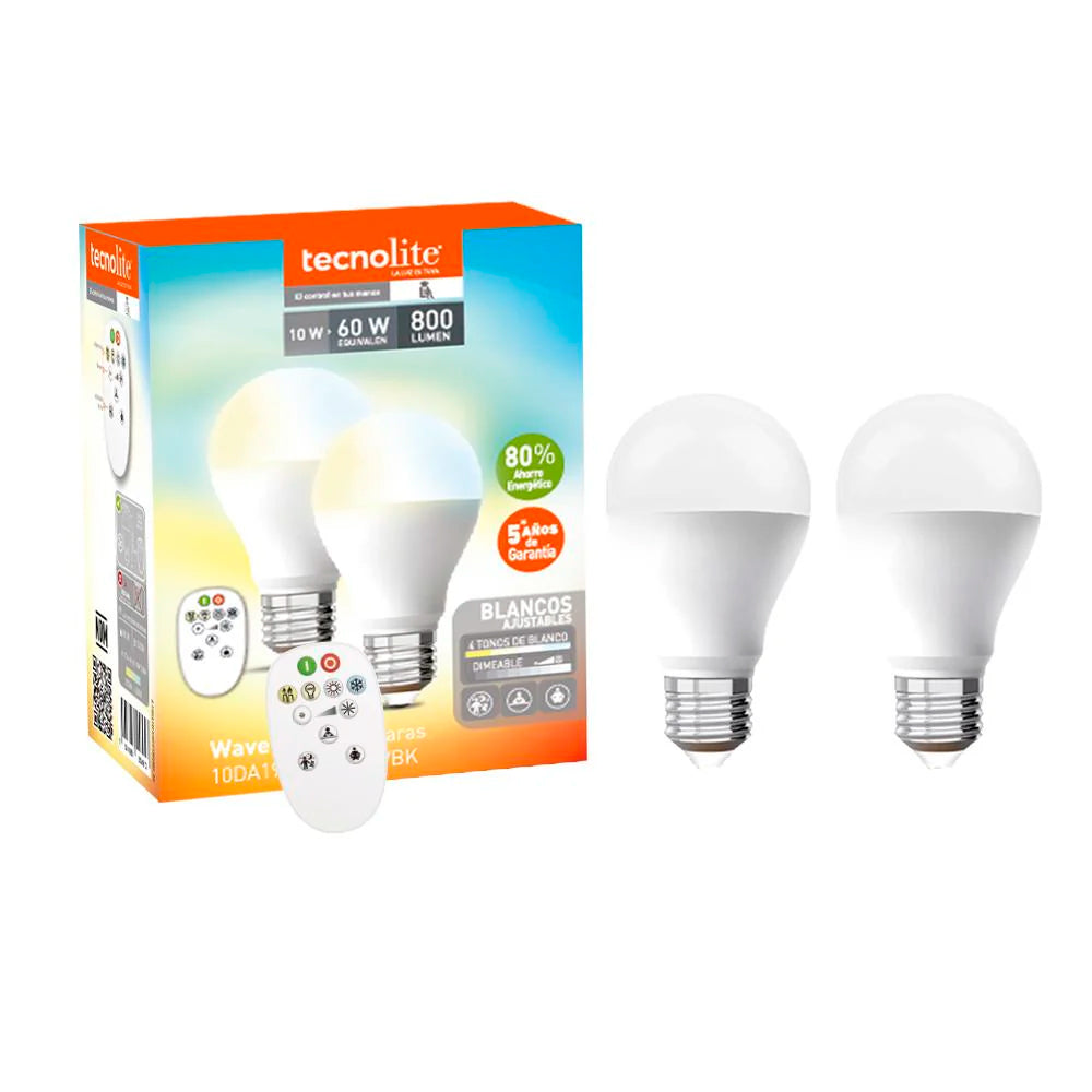 KIT 2 FOCOS 10W. LED ATENUABLES C/CONTROL REMOTO ***TECNOLITE HAE***