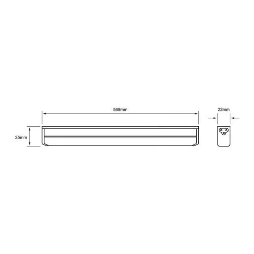 LAMPARA REGLETA LED INTERCONECTABLE 56.9 CM SOBREPONER 10 W LUZ CALIDA BRILLANTE NO ATENUABLE