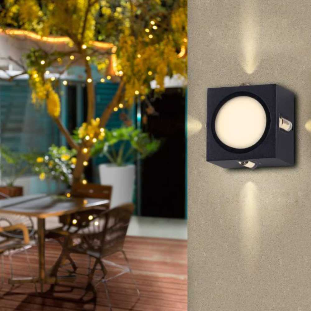LÁMPARA DE EXTERIOR LED TORCULAR I TECNOLITE PARED ARBOTANTE 10W LUZ SUAVE CÁLIDA IP54 CINCO FUENTES DE LUZ LED INTEGRADO ***HAE2025***
