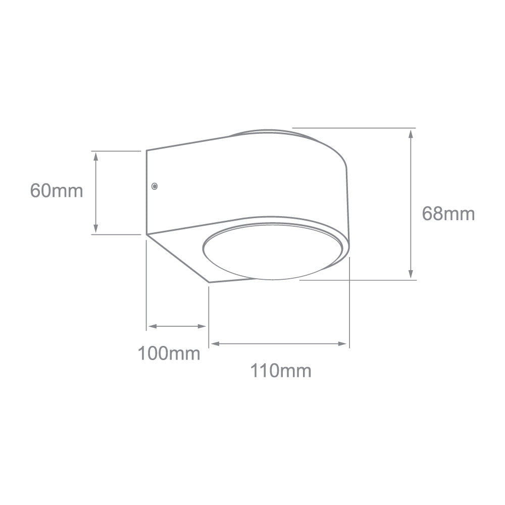 LUMINARIA EXT. SOBREPONER MURO 10W. LED 3000K LUZ DIRECTA/INDIRECTA NEGRO CINCEL TECNOLITE