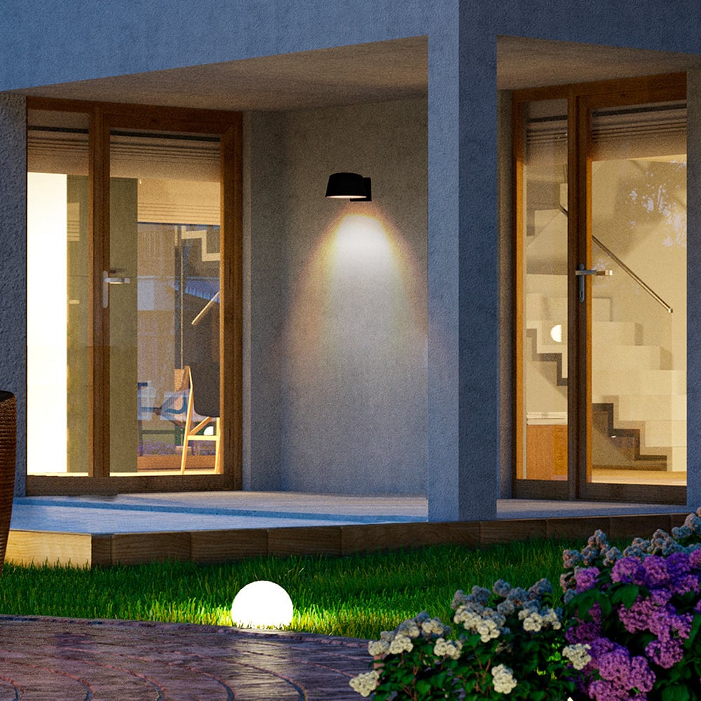 LUMINARIO EXT MURO LED VEGG 10W 30K NEGRO