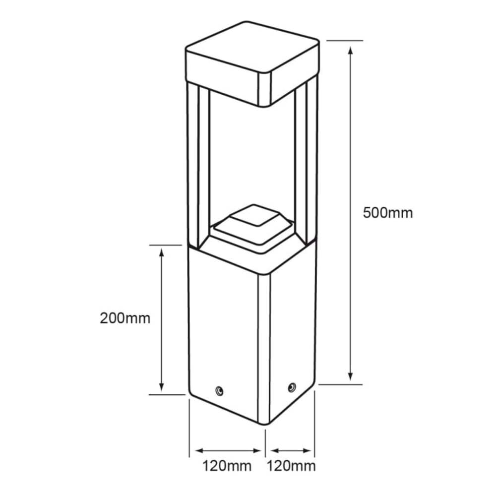 MINI POSTE LED EXTERIOR 50 CM 10 W LUZ CALIDA BRILLANTE IP44 NO ATENUABLE