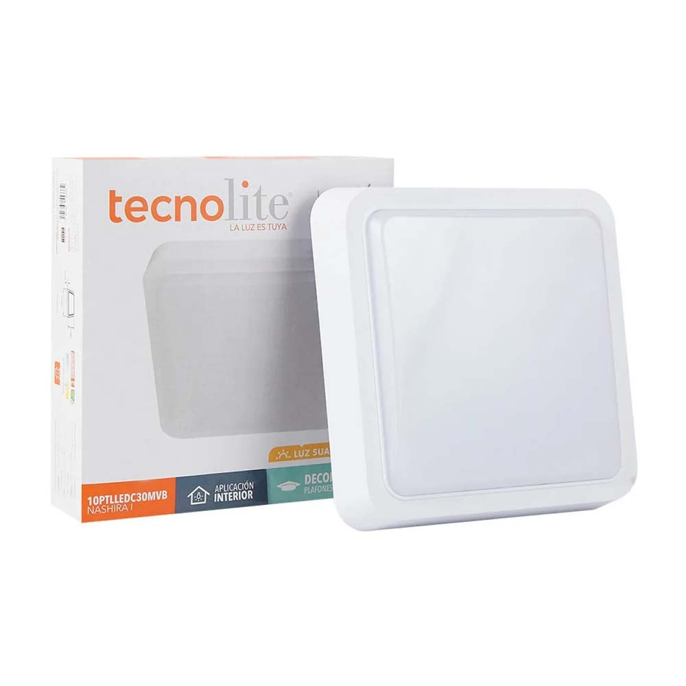 LUMINARIO CUADRADO INTERIOR LED 10W 100-240V 3000K BCO ***TECNOLITE HAE***