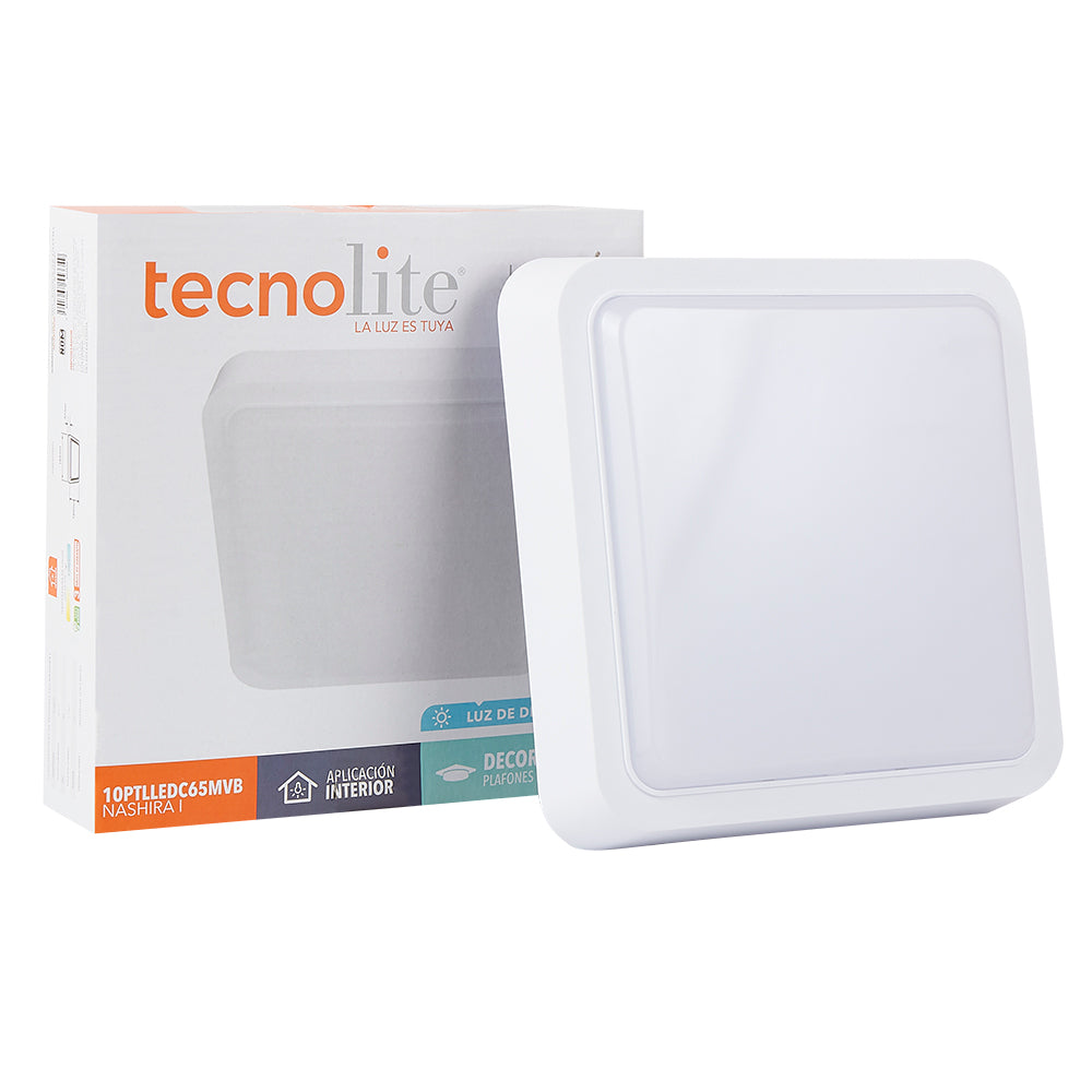 LUMINARIO CUADRADO INTERIOR LED 10W 100-240V 6500K BCO *** EXHIBIDO ***