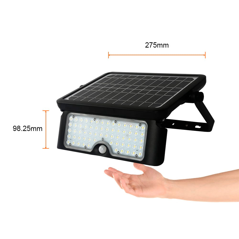 LAMPARA SOLAR LED 10 W LUZ DE DIA MULTIAPLICACION MODOS DE LUZ BATERIA INTEGRADA SENSOR DE MOVIMIENTO IP65 IK06 LED INTEGRADO
