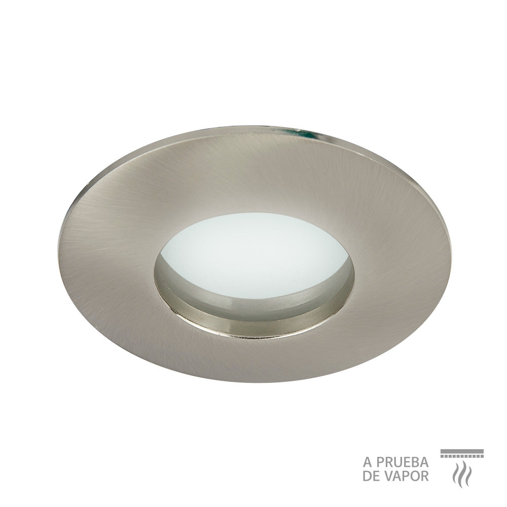 LÁMPARA DE INTERIOR EMPOTRABLE ADRIA I TECNOLITE A PRUEBA DE VAPOR BASE GX5.3 SATINADO