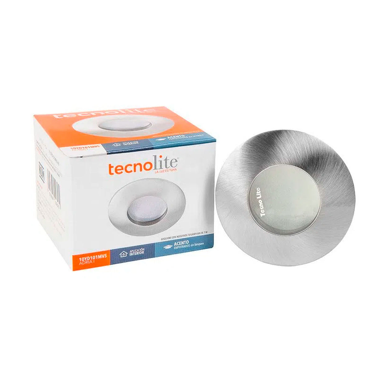 LÁMPARA DE INTERIOR EMPOTRABLE ADRIA I TECNOLITE A PRUEBA DE VAPOR BASE GX5.3 SATINADO