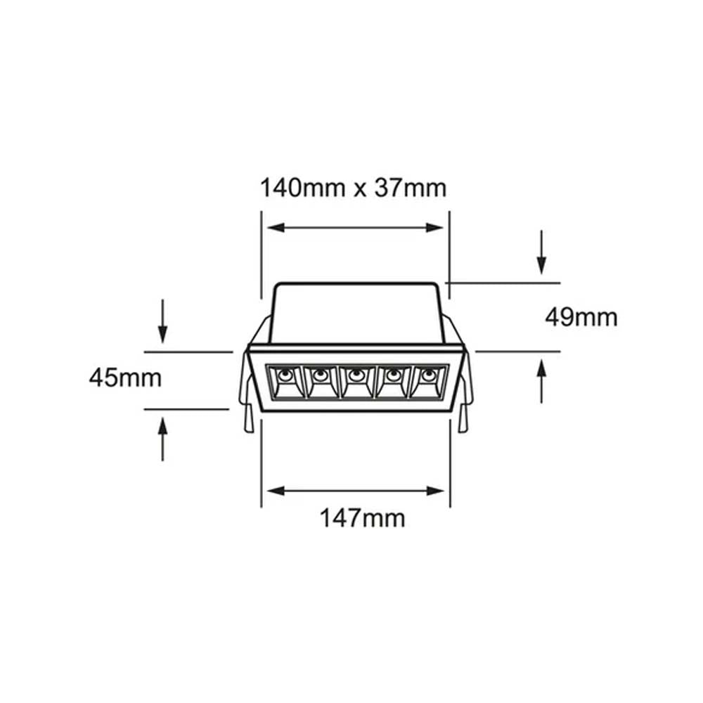 LUM INT EMP TECHO LED 10W100-127V3000K NEGRO MICARE II ***TECNOLITE HAE***