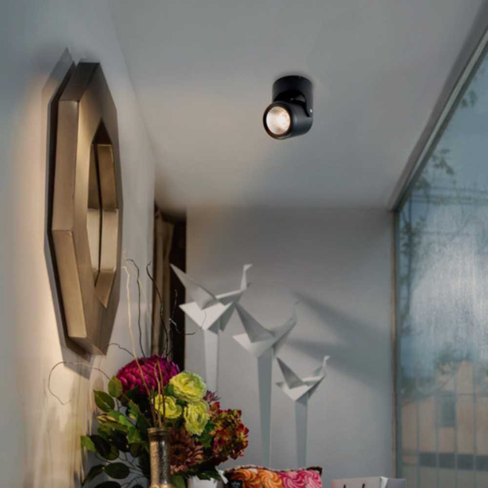 SPOT LED TECNOLITE ALNIYA I PARA SOBREPONER DIRIGIBLE 10W LUZ SUAVE CÁLIDA LED INTEGRADO NEGRO***HAE2025***