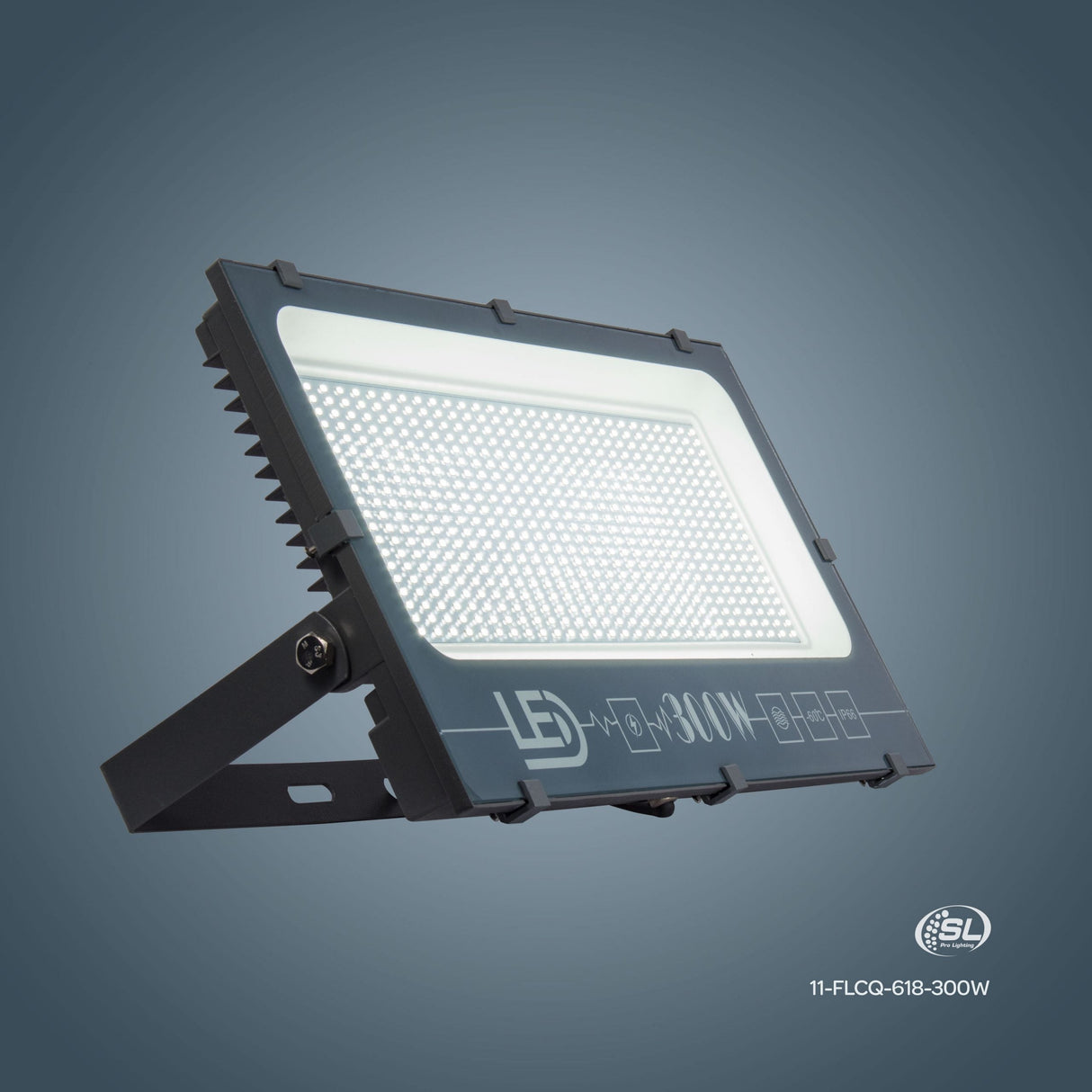 FLOOD PLANO GRIS 300W CW LED SMD *** EXHIBIDO ***