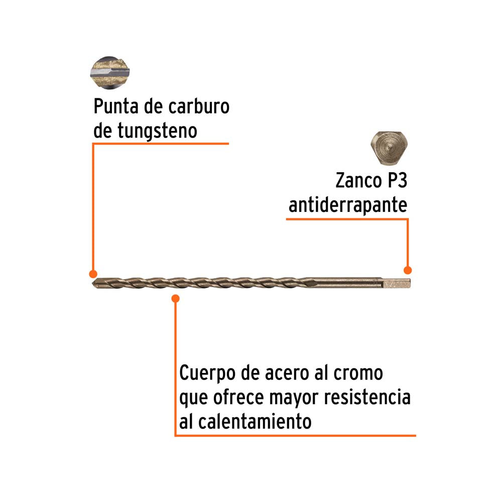 BROCA PARA CONCRETO 1/4 X 12" MCA TRUPER CONSTRUCCION