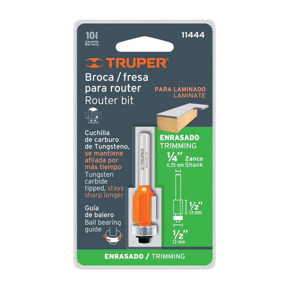 BROCA PARA ROUTER CORTE RECTO 1/2 CON BALERO MCA TRUPER