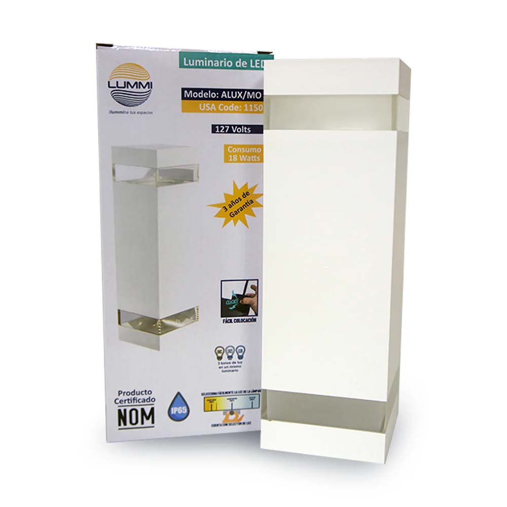 ARB LED 18W CUADRANGULAR BLANCO C/3 TONOS DE LUZ IP65 MUSTRI