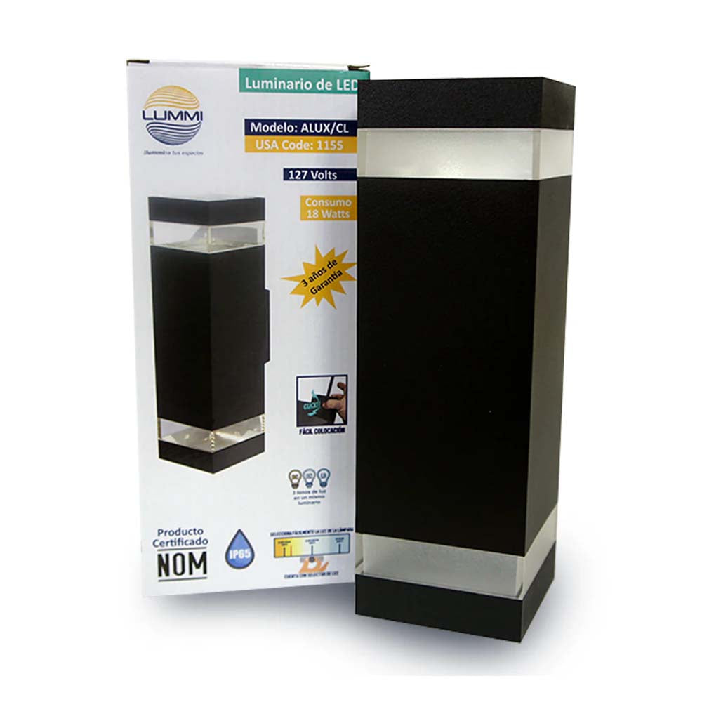 ARB LED 18W CUADRANGULAR NEGRO C/3 TONOS DE LUZ IP65 MUSTRI