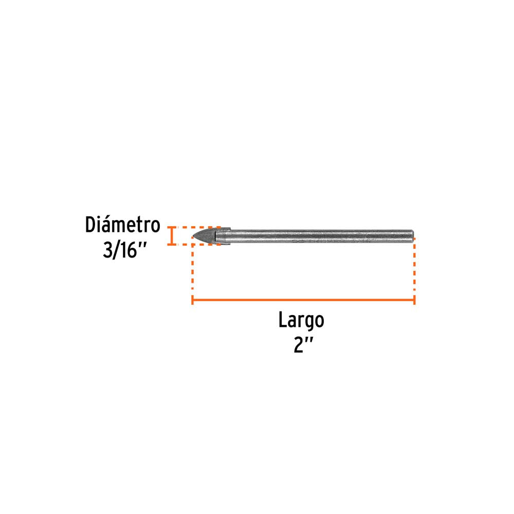 BROCA PARA VIDRIO Y AZULEJO 3/16" BVI-3/16 11701 TRUPER