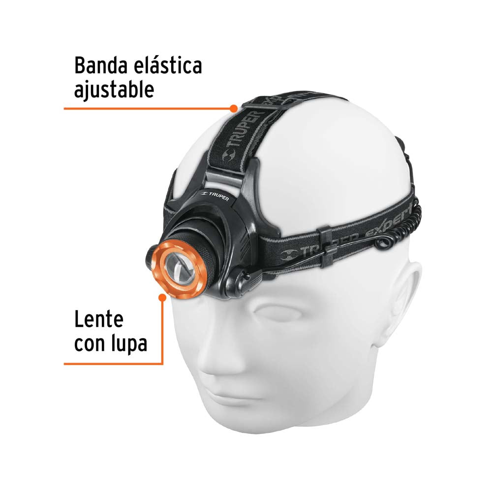 LINTERNA DE MINERO 1 LED 800 LM DE 4 PILAS AA TRUPER EXPERT TRUPER