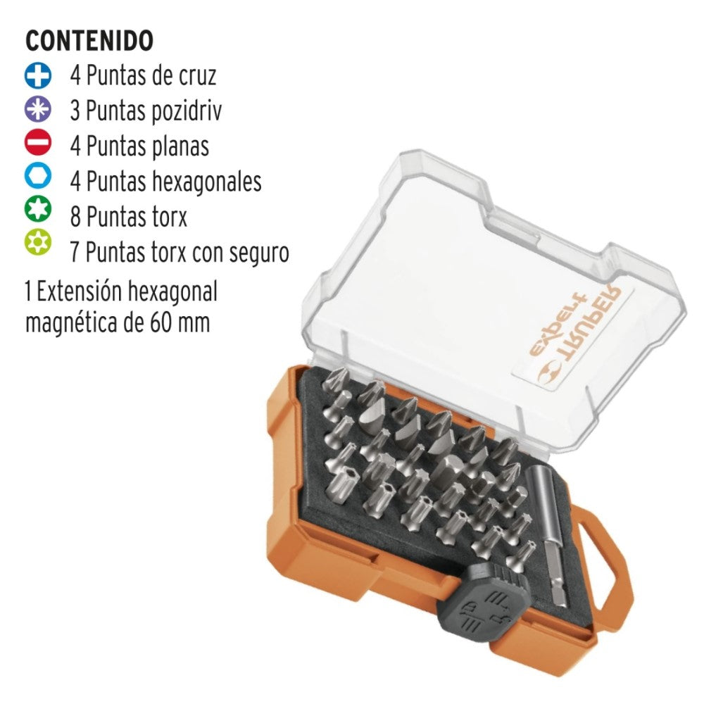 JUEGO DE 31 PUNTAS 1" S2 TRUPER EXPERT MCA TRUPER HERRAMIENTAS