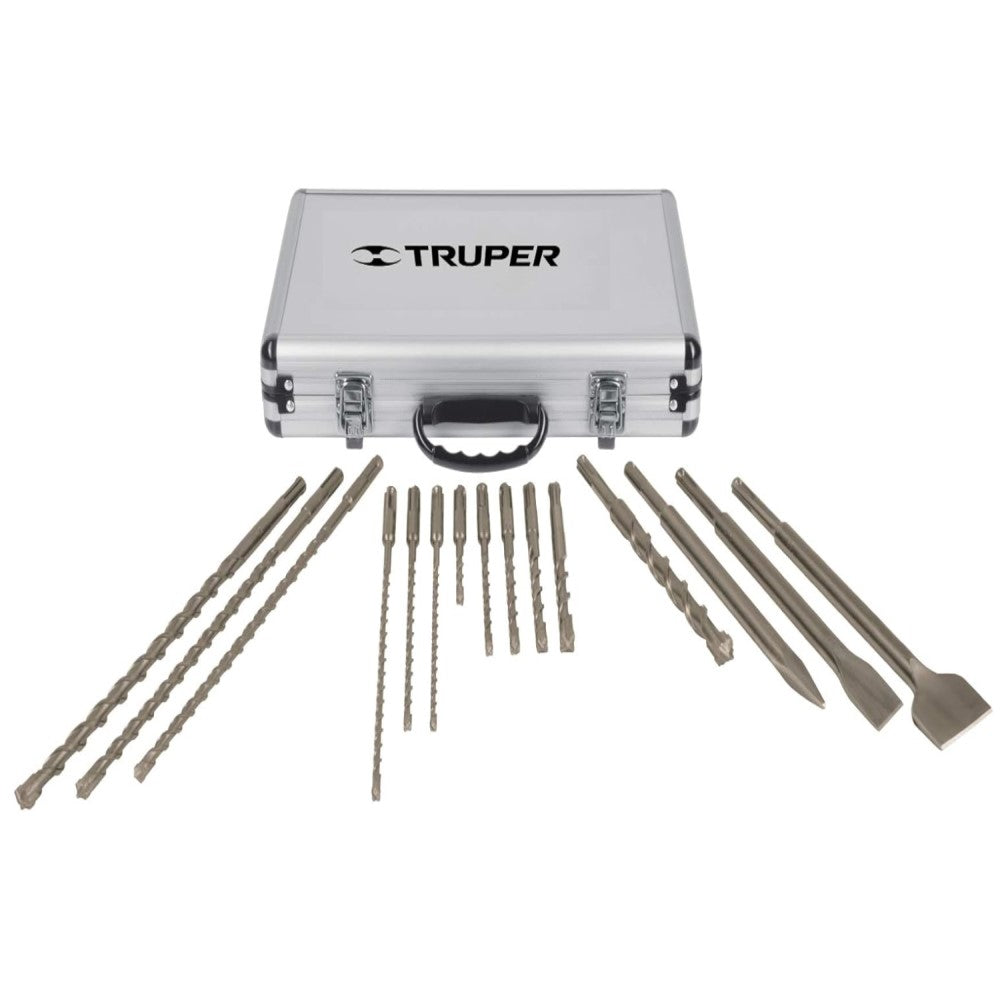 JUEGO DE 15 BROCAS Y CINCELES SDS PLUS EN ESTUCHE TRUPER JSDS-15