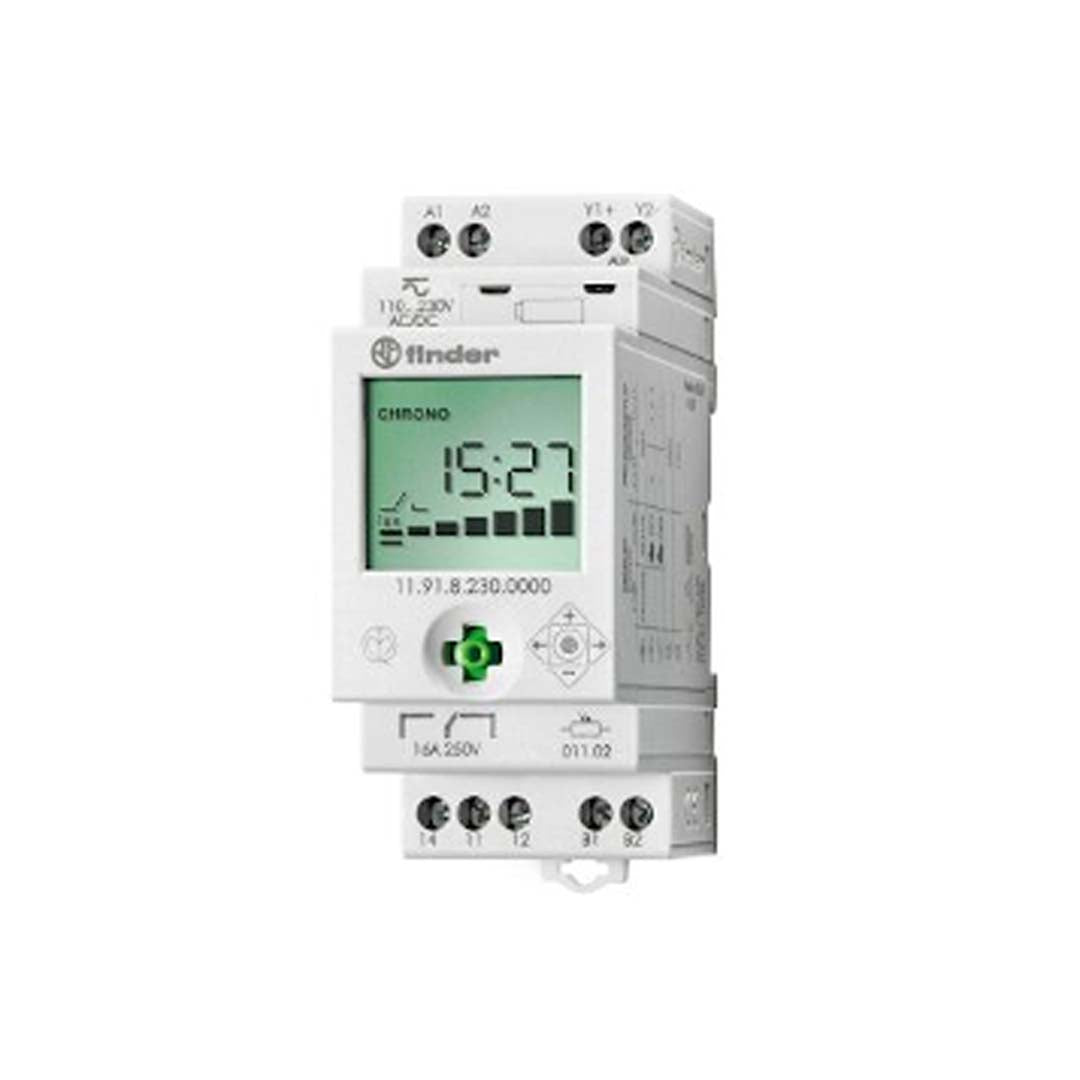 RELEVADOR CREPUSCULAR+INT. HORARIO (230VAC.) 16/30A. (120A-5MS) 119182300000 FINDER