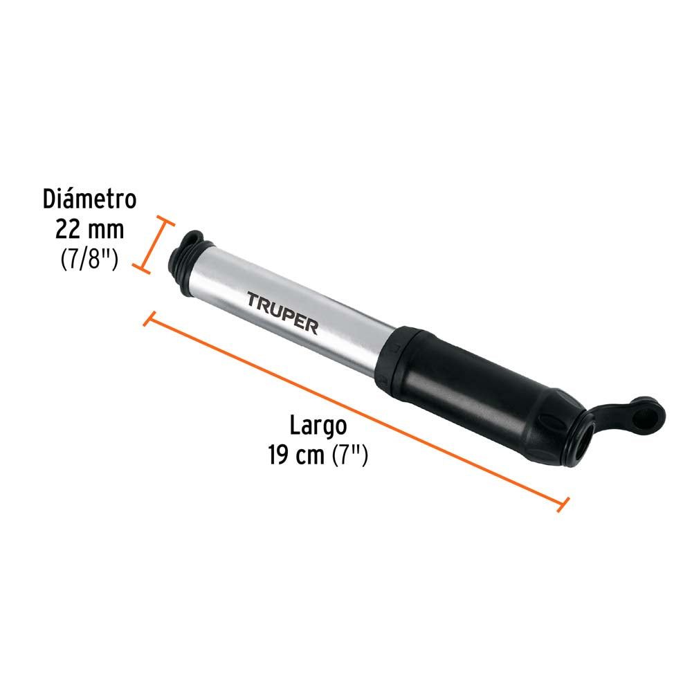 BOMBA DE AIRE MINI 40CM MANIJA ABATIBLE BOM-MI-X TRUPER MECANICA