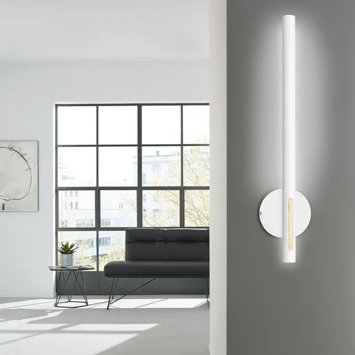 LAMPARA DE PARED ARBOTANTE LED 11W LUZ CALIDA BRILLANTE DIRECTA/INDIRECTA IRC90 NO ATENUABLE BCO