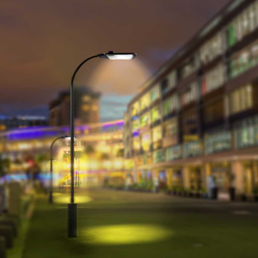 LÁMPARA INDUSTRIAL LED TECNOLOITE INDUS III DE EXTERIOR PARA PUNTA DE POSTE 120W LUZ DE DÍA