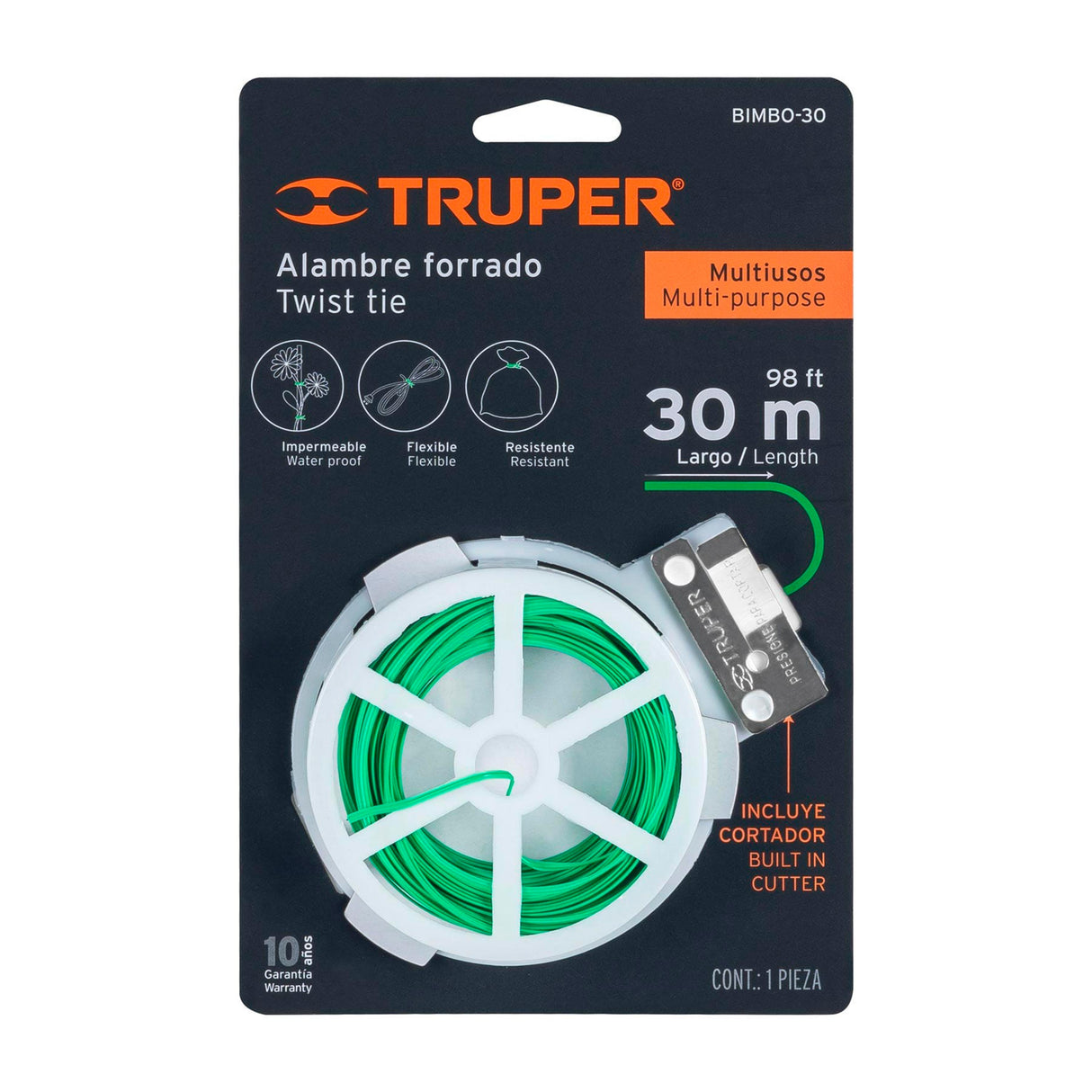 CINTA DE AMARRE CON ALMA DE METAL 30 M MCA TRUPER