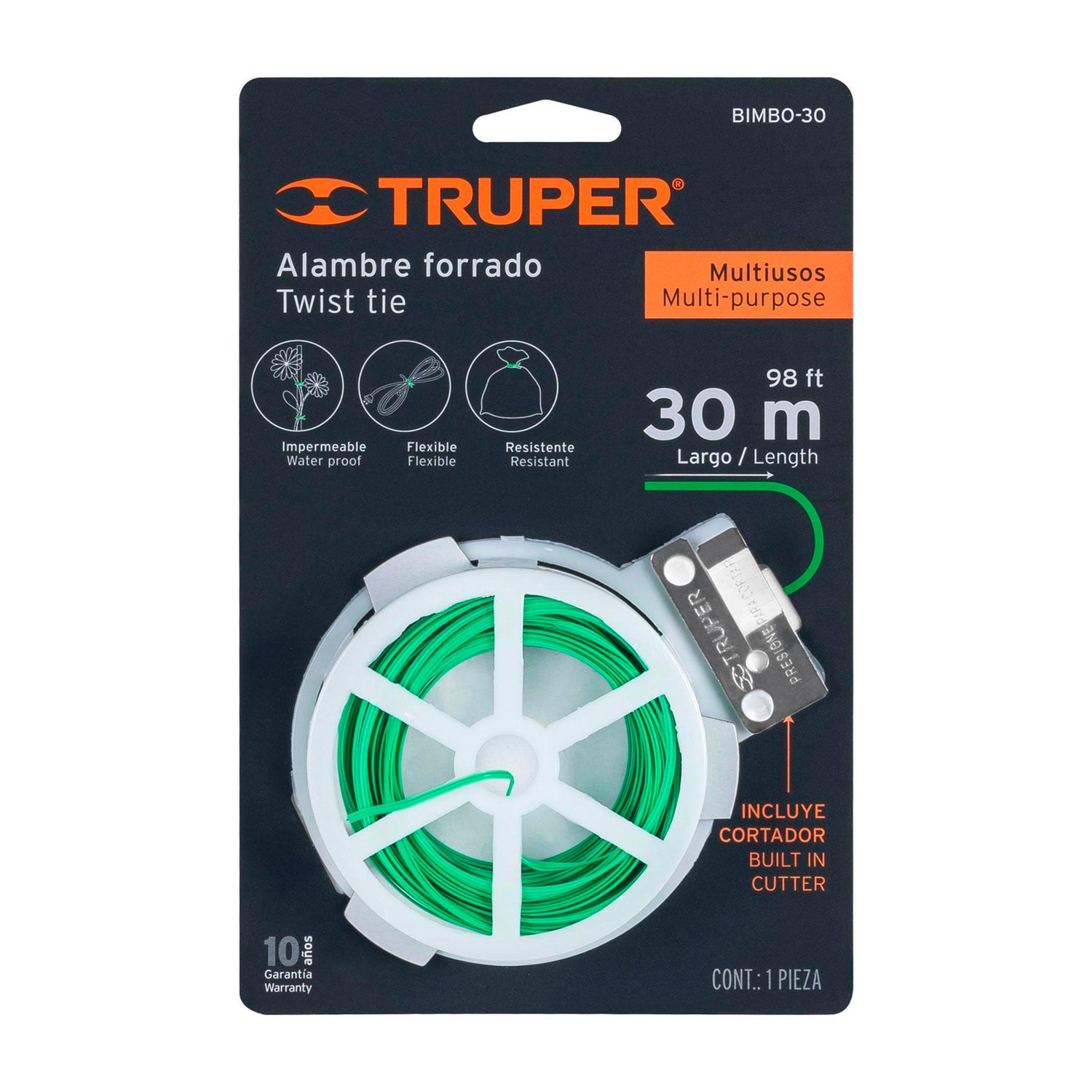 CINTA DE AMARRE CON ALMA DE METAL 30 M MCA TRUPER