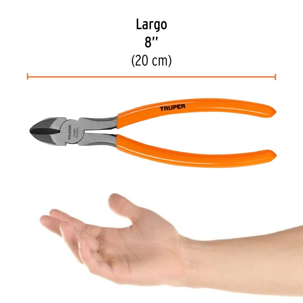 PINZA CORTE DIAGONAL 8" MANGO DE VINIL T202-8 TRUPER